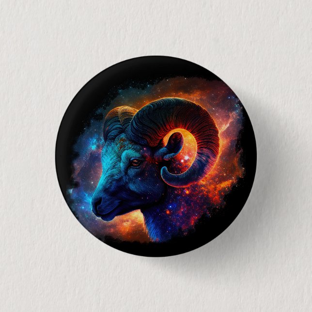 Badge Rond 2,50 Cm Panneau étoile Zodiac Aries - Aucun texte - Bouton (Devant)