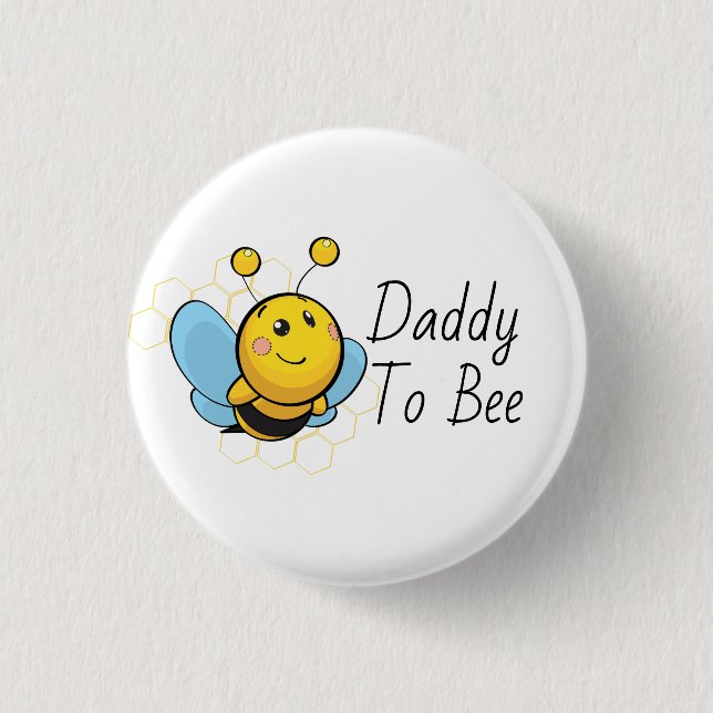 Badge Rond 2,50 Cm Papa to Bee Honey Bee Baby shower (Devant)