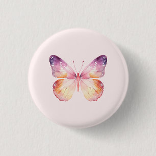 Badge Rond 2,50 Cm Papier aquarelle papillon Art