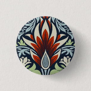 Badge Rond 2,50 Cm Papier peint floral Morris Navy Blue Snakeshead