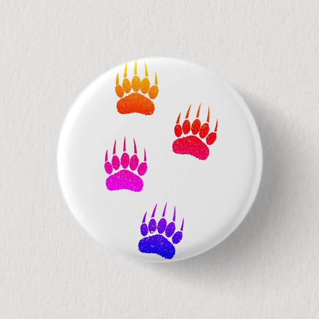 Badge Rond 2,50 Cm Papier vieil imprimé noir Pointes d'ours (Devant)