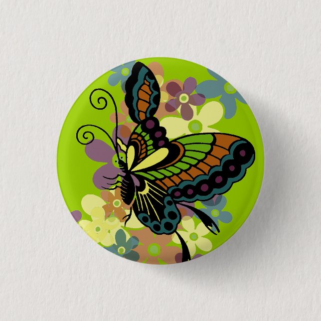Badge Rond 2,50 Cm Papillon (Devant)