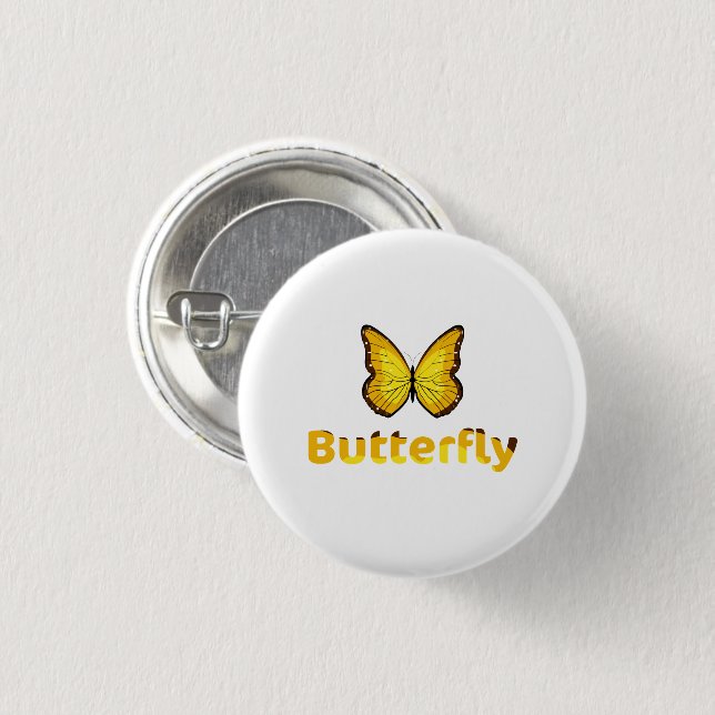 Badge Rond 2,50 Cm Papillon (Devant & derrière)