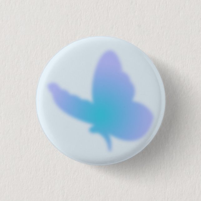 Badge Rond 2,50 Cm Papillon Aqua Dream (Devant)