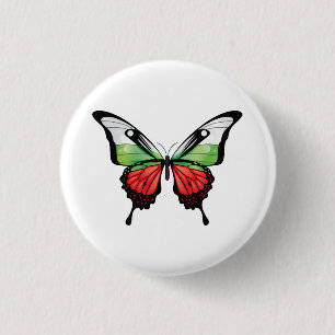 Badge Rond 2,50 Cm Papillon Bulgare Swallowtail Drapeau Autocollant