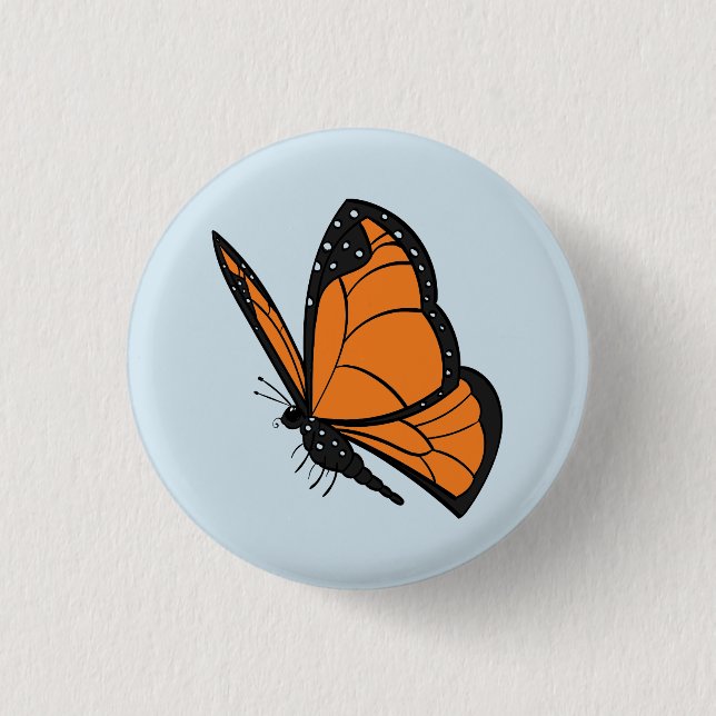Badge Rond 2,50 Cm Papillon de monarque (Devant)