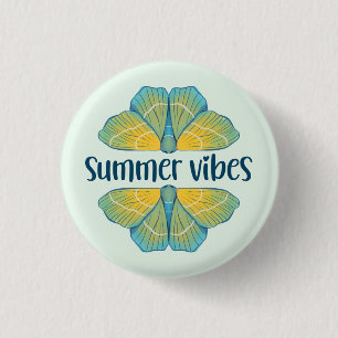 Badge Rond 2,50 Cm Papillon des Vibes été