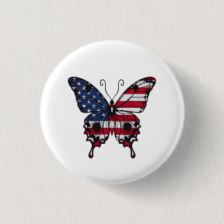 Badge Rond 2,50 Cm Papillon du drapeau américain patriotique