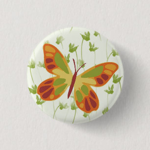 Badge Rond 2,50 Cm Papillon fugitif dans l'herbe