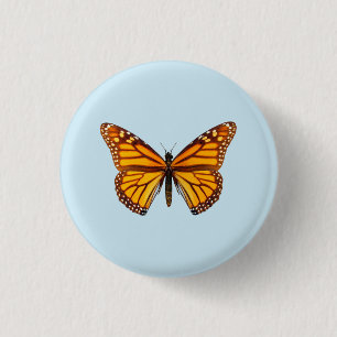 Badge Rond 2,50 Cm Papillon Monarque
