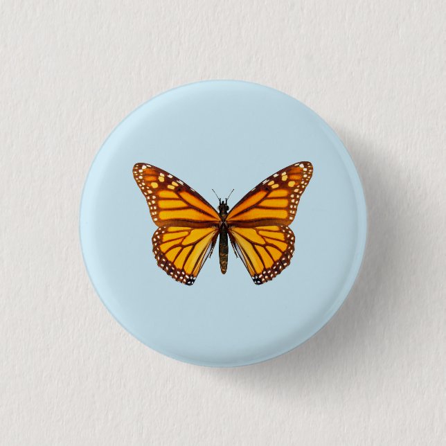 Badge Rond 2,50 Cm Papillon Monarque (Devant)