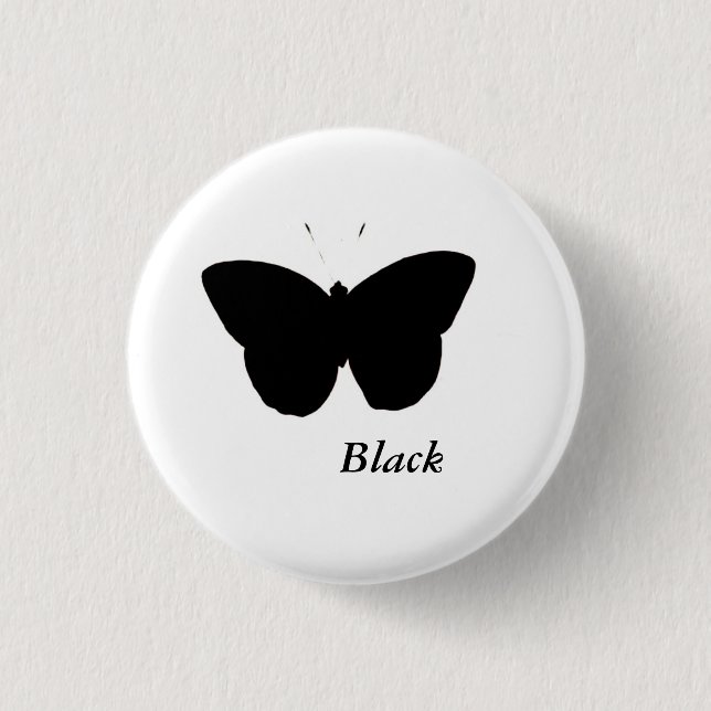 Badge Rond 2,50 Cm Papillon noir (Devant)