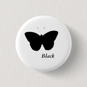 Badge Rond 2,50 Cm Papillon noir