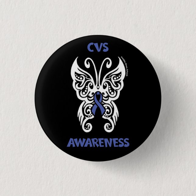 Badge Rond 2,50 Cm Papillon/Tribal...CVS (Devant)