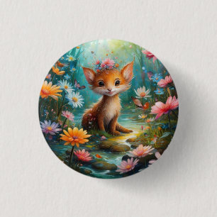 Badge Rond 2,50 Cm Papillons aux champignons magiques