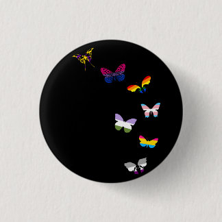 Badge Rond 2,50 Cm Papillons d'arc-en-ciel