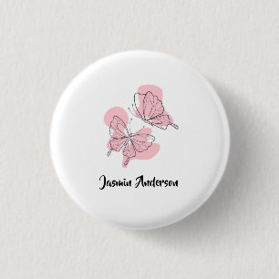 Badge Rond 2,50 Cm Papillons élégants modernes minimaux