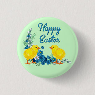 Badge Rond 2,50 Cm Pâques Joyeuses Avec Bébés