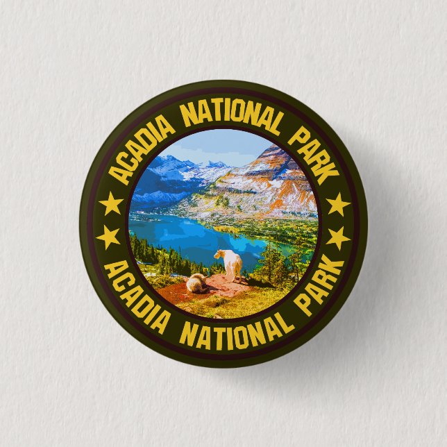 Badge Rond 2,50 Cm Parc national de l'Acadie (Devant)