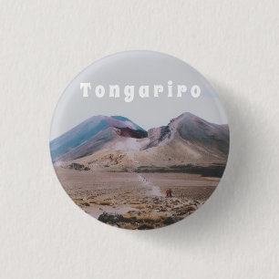 Badge Rond 2,50 Cm Parc national de Tongariro, Nouvelle-Zélande Souve