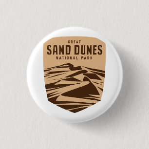 Badge Rond 2,50 Cm Parc national des grandes dunes de sable Emblem mi