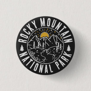 Badge Rond 2,50 Cm Parc national des Rocheuses Souvenirs minimalistes