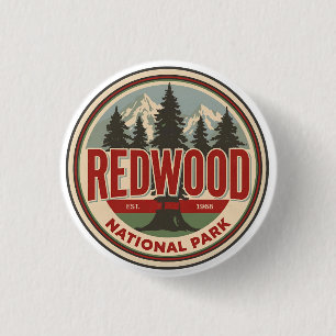 Badge Rond 2,50 Cm Parc national d'État de Redwood, Californie côtièr