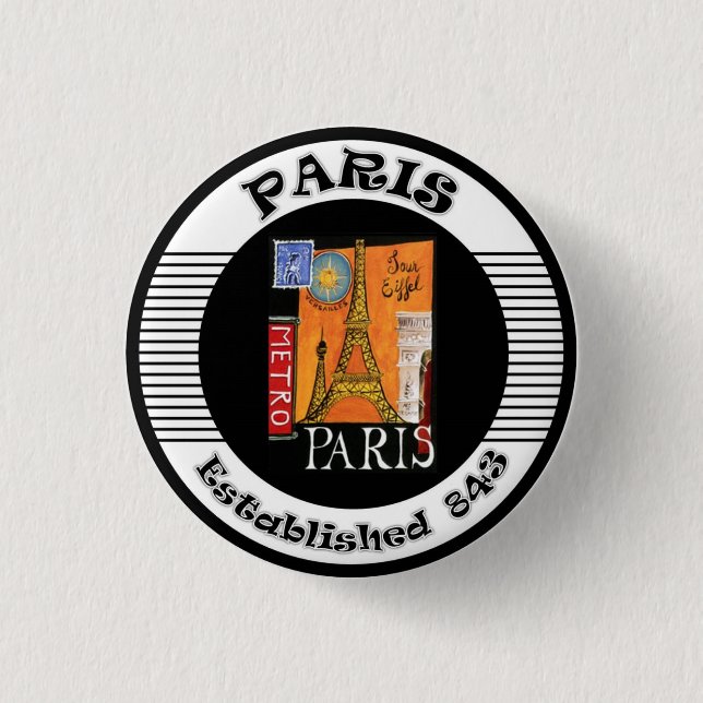 Badge Rond 2,50 Cm Paris (Devant)