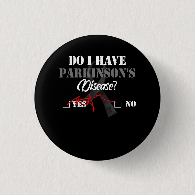 Badge Rond 2,50 Cm Parkinsons Maladie Sensibilisation Oui Non Guerrie (Devant)