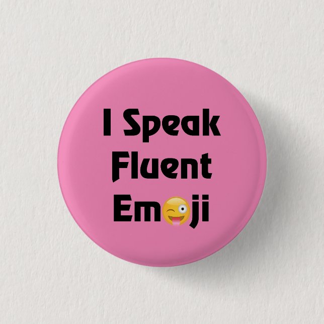 Badge Rond 2,50 Cm Parler Fluent Emoji (Devant)