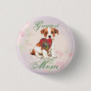 Badge Rond 2,50 Cm Parson Russell Terrier Heart Mom