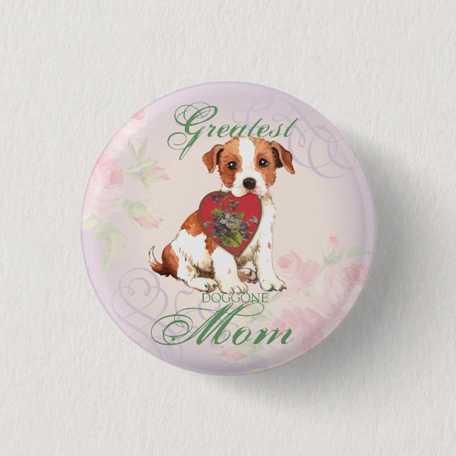 Badge Rond 2,50 Cm Parson Russell Terrier Heart Mom (Devant)