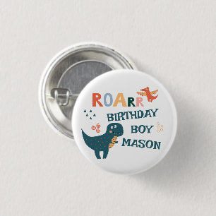 Badge Rond 2,50 Cm Parti Anniversaire de enfant de Cute Dinosaur