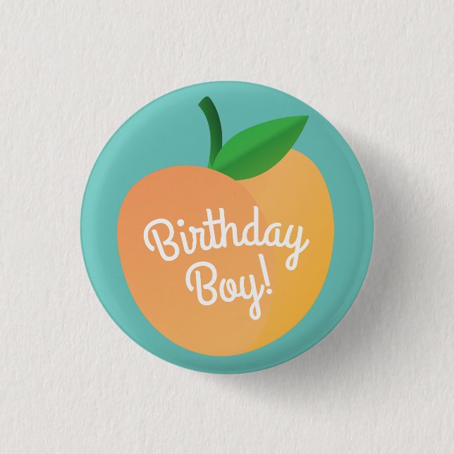 Badge Rond 2,50 Cm Parti Anniversaire de enfant de Sweet Peach (Devant)