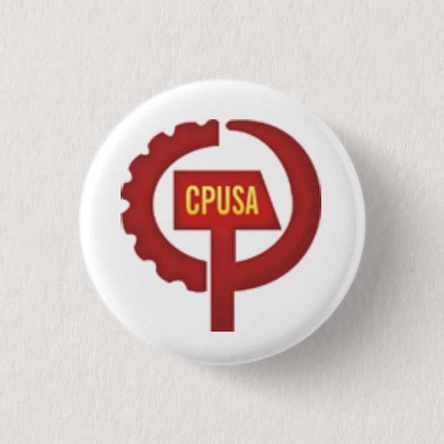 Badge Rond 2,50 Cm parti communiste Etats-Unis (Devant)
