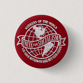 Badge Rond 2,50 Cm Parti Socialiste du monde du rouge des Etats-Unis