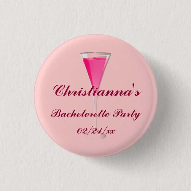 Badge Rond 2,50 Cm "Partie de Bachelorette" - avec la cannelure de (Devant)