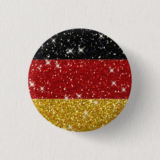 Badge Rond 2,50 Cm Parties scintillant Allemagne Drapeau avec étincel (Devant)