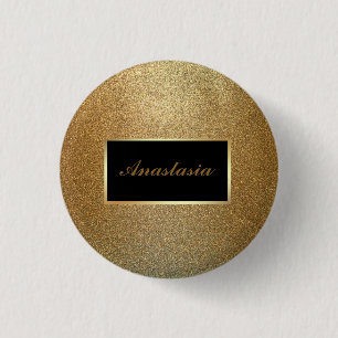 Badge Rond 2,50 Cm Parties scintillant Or moderne