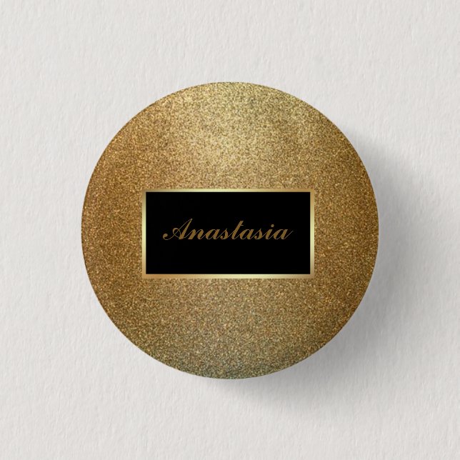 Badge Rond 2,50 Cm Parties scintillant Or moderne (Devant)