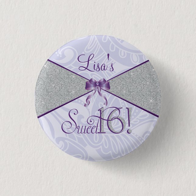 Badge Rond 2,50 Cm Parties scintillantes, cadeau du bonbon six bouton (Devant)