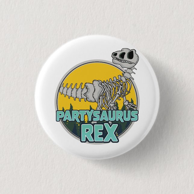 Badge Rond 2,50 Cm Partysaurus Rex (Devant)