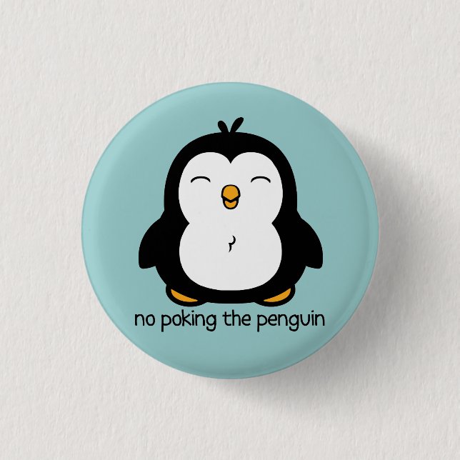 Badge Rond 2,50 Cm Pas De Poing Sur Le Pingouin (Devant)