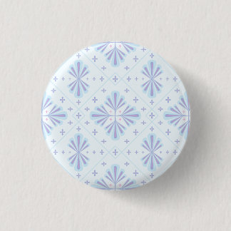 Badge Rond 2,50 Cm Pastel Blue Geometric Floral Repeat Pattern 