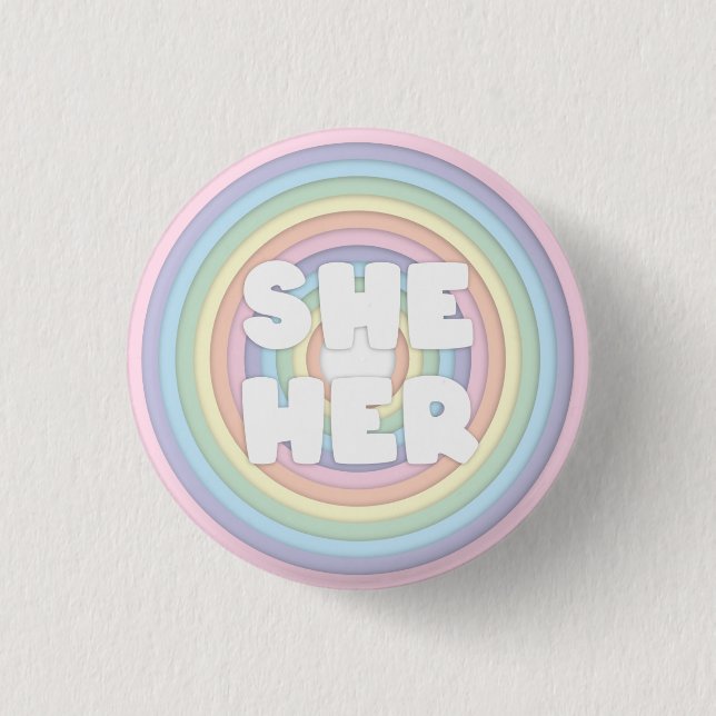 Badge Rond 2,50 Cm Pastel Rainbow (Devant)