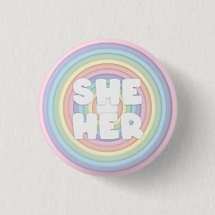 Badge Rond 2,50 Cm Pastel Rainbow