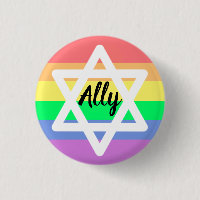 Pastel Rainbow Star de David | LGBTQ Ally