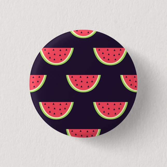 Badge Rond 2,50 Cm Pastèque au néon sur le motif pourpre (Devant)