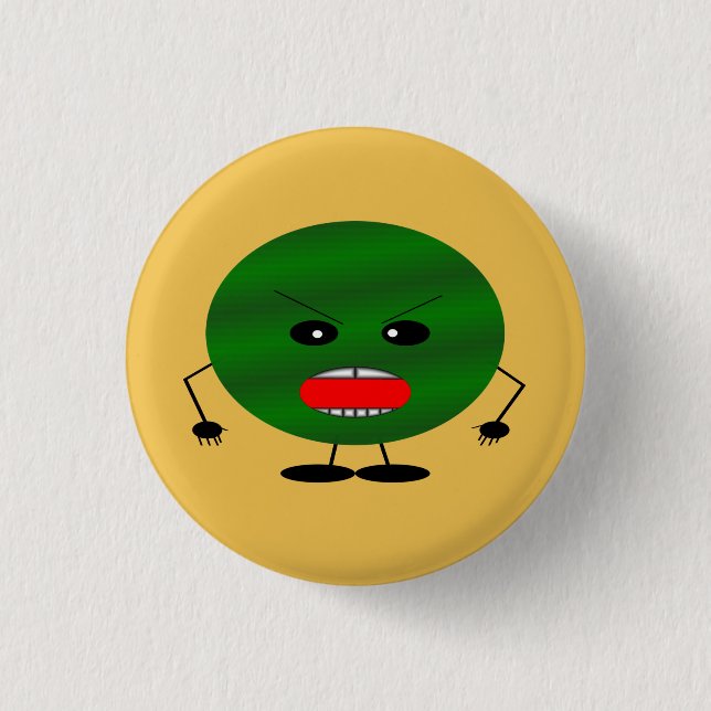 Badge Rond 2,50 Cm Pastèque en colère (Devant)