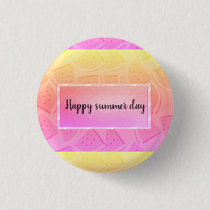 Badge Rond 2,50 Cm Pastèque rose moderne, été